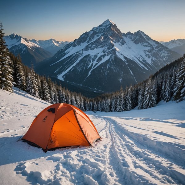 Quels sont les conseils pour un camping en région de haute montagne en hiver sans équipement lourd?